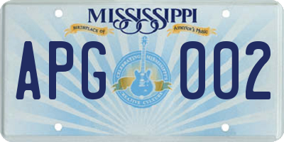 MS license plate APG002