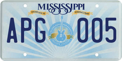 MS license plate APG005