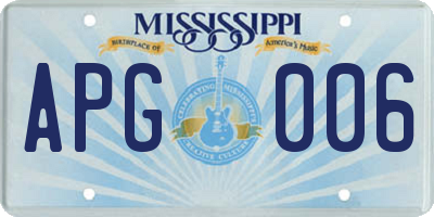 MS license plate APG006