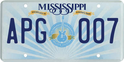 MS license plate APG007