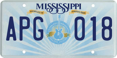 MS license plate APG018