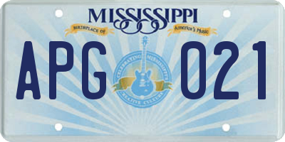 MS license plate APG021