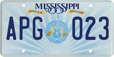 MS license plate APG023