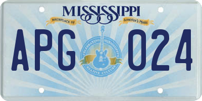 MS license plate APG024