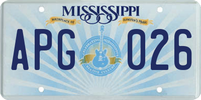 MS license plate APG026