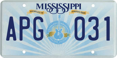 MS license plate APG031