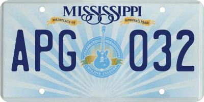 MS license plate APG032