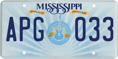 MS license plate APG033