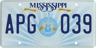 MS license plate APG039