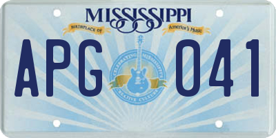 MS license plate APG041