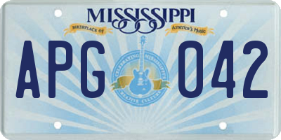 MS license plate APG042