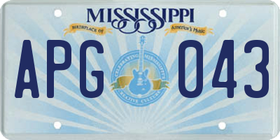 MS license plate APG043