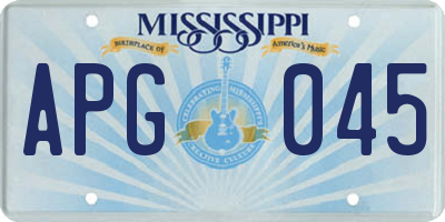MS license plate APG045
