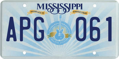 MS license plate APG061