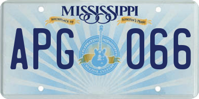 MS license plate APG066
