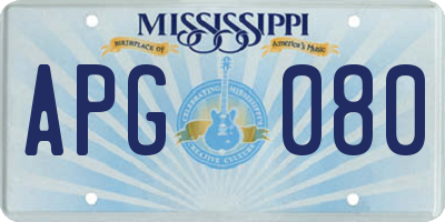 MS license plate APG080