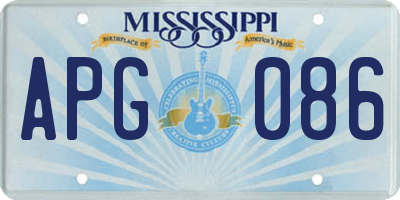MS license plate APG086