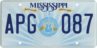 MS license plate APG087