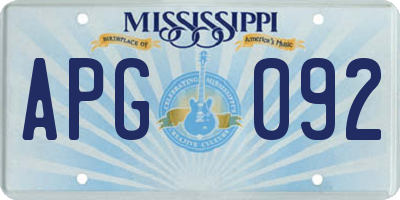 MS license plate APG092