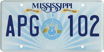 MS license plate APG102