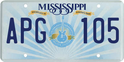 MS license plate APG105