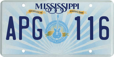 MS license plate APG116