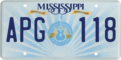 MS license plate APG118