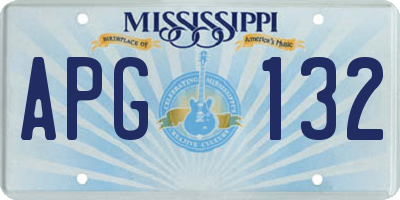 MS license plate APG132