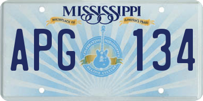 MS license plate APG134