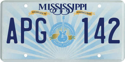 MS license plate APG142