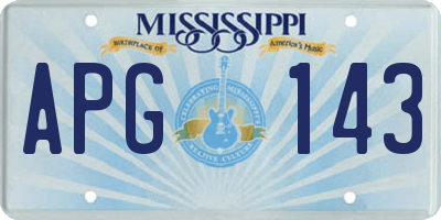 MS license plate APG143