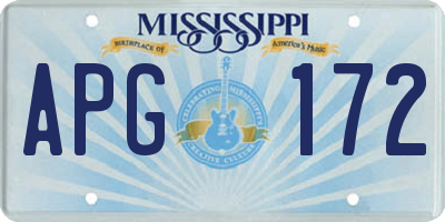 MS license plate APG172