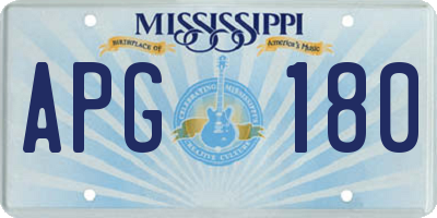 MS license plate APG180