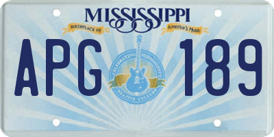 MS license plate APG189