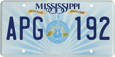 MS license plate APG192
