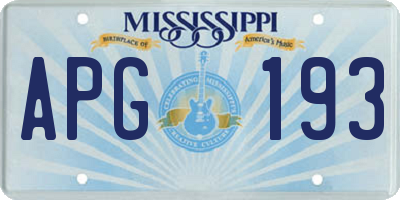 MS license plate APG193