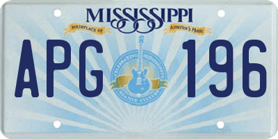 MS license plate APG196