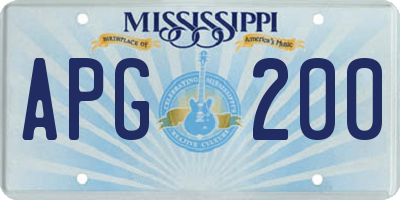 MS license plate APG200