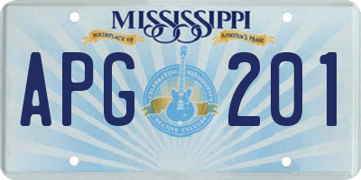 MS license plate APG201