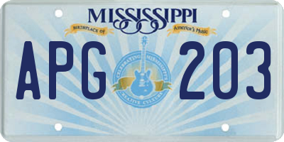 MS license plate APG203
