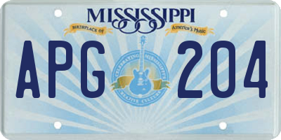 MS license plate APG204
