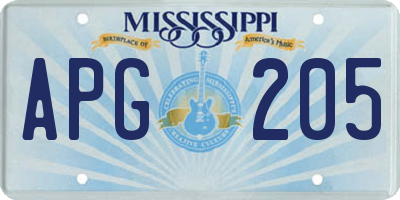 MS license plate APG205