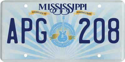 MS license plate APG208