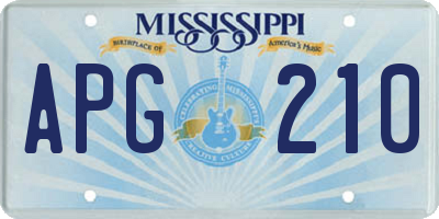 MS license plate APG210