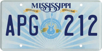 MS license plate APG212