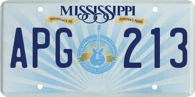 MS license plate APG213