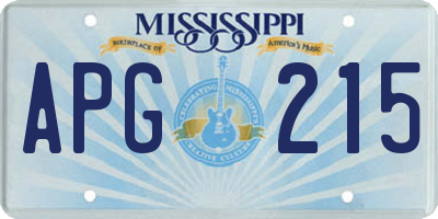 MS license plate APG215