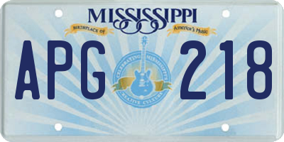 MS license plate APG218