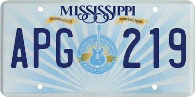 MS license plate APG219