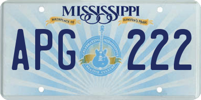 MS license plate APG222